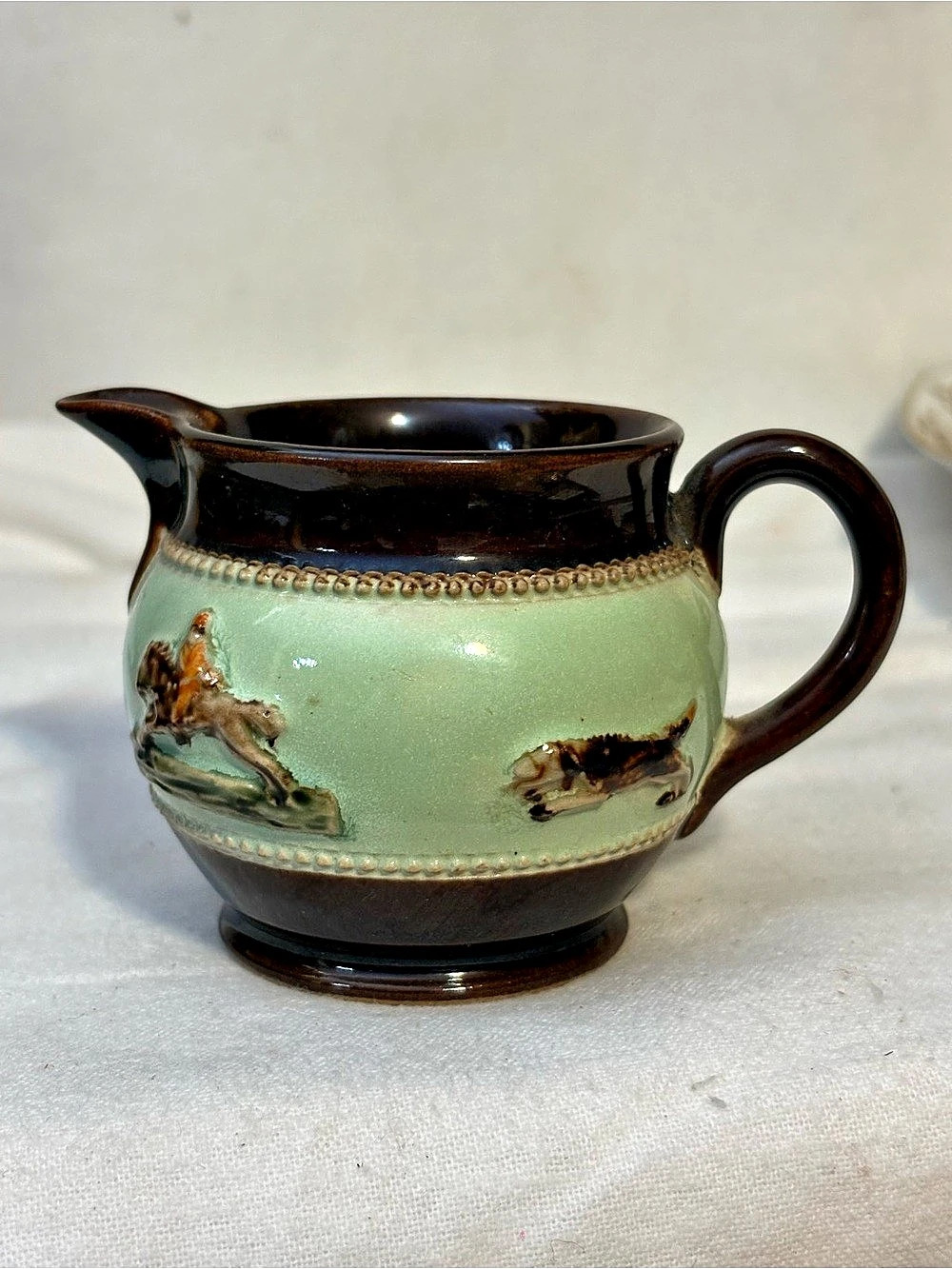Bourne Denby Art Deco Fox Hunting Jug Fox Hunting Jug Green & Brown